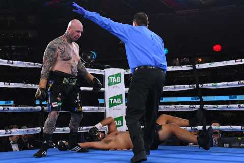 Lucas Browne pull off SHOCK win over Junior Fa as 43-year-old heavyweight lands huge punch to knock ..