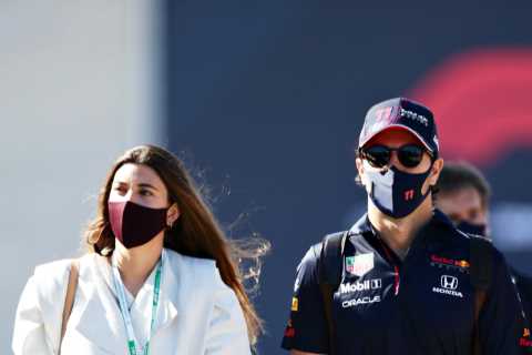 F1 star Sergio Perez issues grovelling apology to wife after being filmed dancing with mystery..