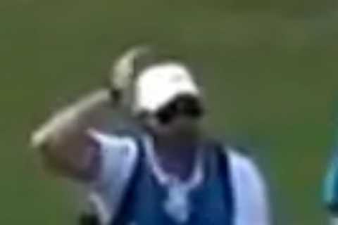 ‘Why does his mate kick him?’ – Watch dramatic moment fan is hit by stray tee-shot at controversial ..