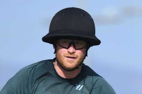 Prince Harry takes a tumble as he plays polo after returning to LA in first sighting since Platinum ..