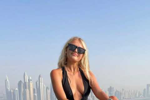 Lucy Fallon wows in daring swimsuit as she cuddles up to boyfriend Ryan on another holiday
