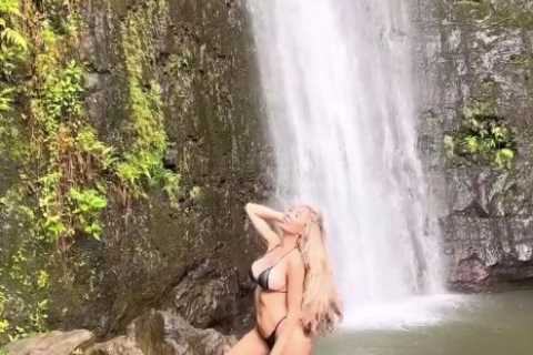Teen Mom Farrah Abraham wears tiny thong bikini and treks through MUD during group hiking tour with ..