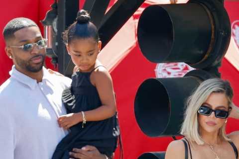 Inside Khloe Kardashian &amp; Tristan Thompson’s ‘awkward’ Father’s Day with daughter True, 4,..