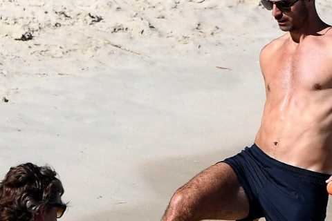 Arsenal boss Mikel Arteta plays football on beach as he relaxes during summer break with stunning..