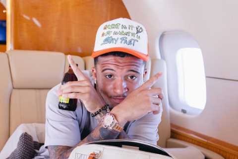 Inside Man Utd star Jadon Sancho’s private holiday jet including luxury diamond watches and Louis..