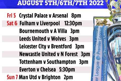 Opening weekend fixtures and TV times: Arsenal to kick-off season in Friday night London derby..