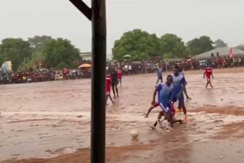 Watch Liverpool star Sadio Mane play on pitch of mud with El Hadji Diouf and Papiss Cisse in..