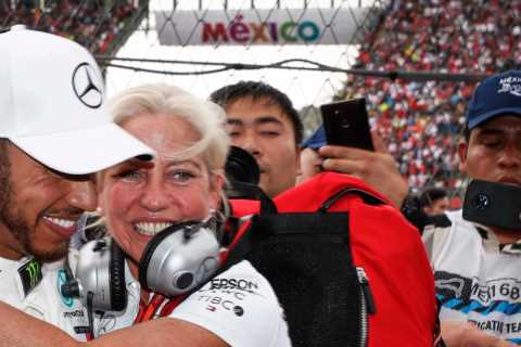 Meet mum-of-two Angela Cullen who is Lewis Hamilton’s confidante in paddock with matching ‘Loyalty’ ..