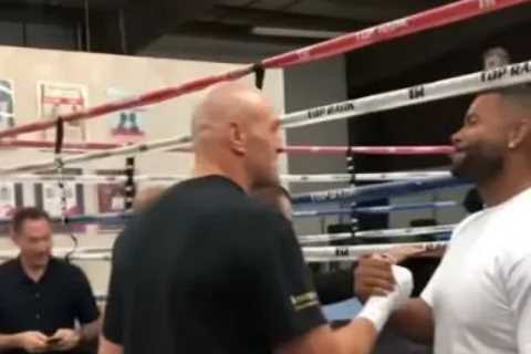 Watch Tyson Fury confront ‘speechless’ Christopher Lovejoy in gym after rival claimed he would KO..
