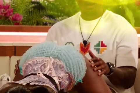 Indiyah leaves Dami open-mouthed as she twerks UPSIDE DOWN and Ekin-Su grinds on Davide in raunchy..