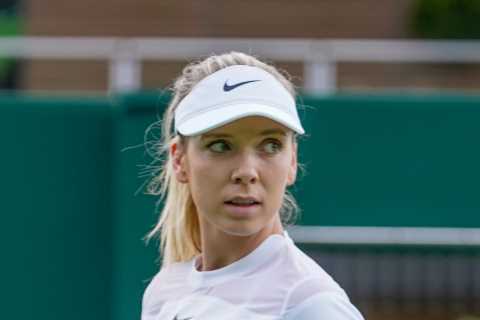 Tennis star Katie Boulter and her Aussie boyfriend earn first wins at Wimbledon on the same day