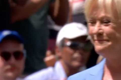 Sue Barker breaks down in tears on Centre Court as BBC legend recovers from laryngitis to host last ..
