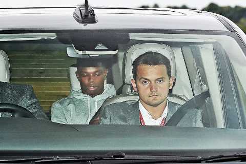 Tyrell Malacia arrives at Man Utd training ground to seal £13m transfer and become first signing of ..