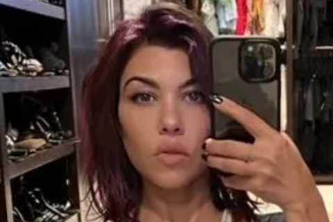 Kourtney Kardashian shocks fans with MAJOR hair change and flashes her bra in raunchy see-through..