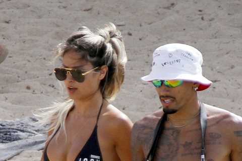 Arsenal and Chelsea target Raphinha chills on pedalo with stunning wife Taia Rodrigues as he waits..