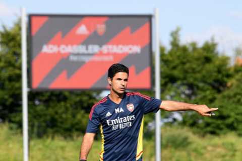 Watch Mikel Arteta show he’s still got it with stunning skill and assist after joining in with..