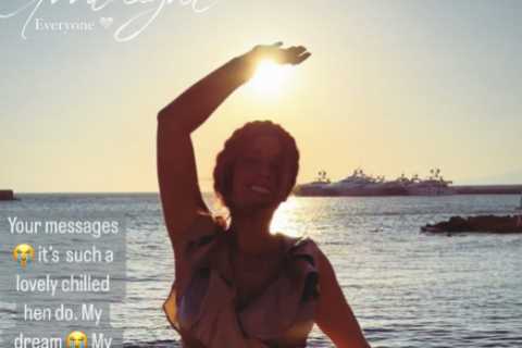 Stacey Solomon poses by the sunset in £70 Asos dress as she gets emotional over ‘magic’ hen night