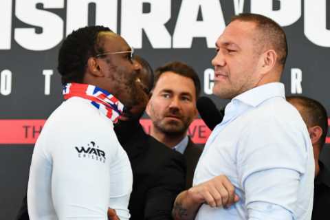 Boxing fans all say the same thing as Eddie Hearn is spotted ‘s***ting himself’ as Derek Chisora..