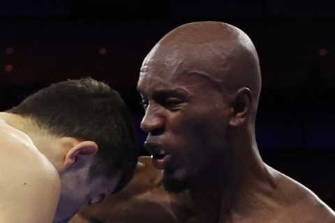 Boxer Michel Soro suffers horror cut as head clash with Israil Madrimov causes their fight to end..