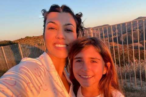 Kourtney Kardashian shows off REAL skin in rare makeup-free selfie with daughter Penelope, 10,..