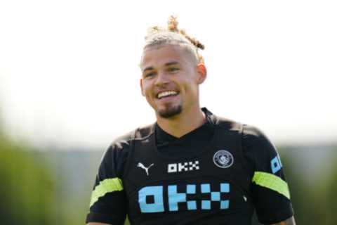 Kalvin Phillips recovers from illness to join Jack Grealish and co in Man City training as squad..