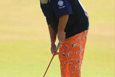 John Daly wears Hooters trousers and puffs on cigarette on 16th green and fan favourite misses cut..
