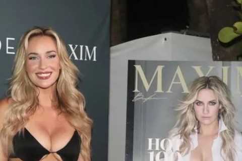 Paige Spiranac stuns with bra and see-through leggings on Maxim red carpet after being named..