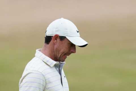 Rory McIlroy’s wife Erica Stoll watches on nervously as home hero suffers Open heartbreak after..