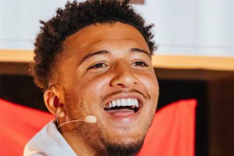 Watch former Man City star Jadon Sancho’s sheepish reaction when asked who Man Utd’s biggest rivals ..