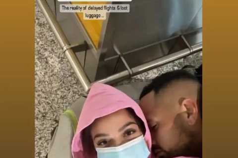 Nick Kyrgios and model girlfriend sleep on airport floor after flight delayed and luggage lost on..