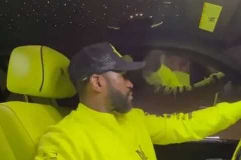 Floyd Mayweather splashes out $18,000 on MINK car seat to makeover Lamborghini for his baby grandson