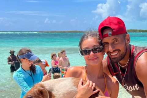 Inside Nick Kyrgios’ post-Wimbledon break with stunning girlfriend Costeen Hatzi as pair meet pigs..
