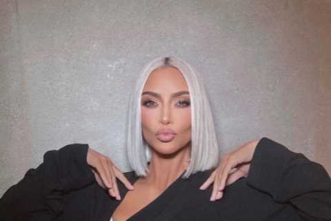 Kim Kardashian shows off shocking hair transformation in sexy SKIMS robe as fans are ‘not loving’..