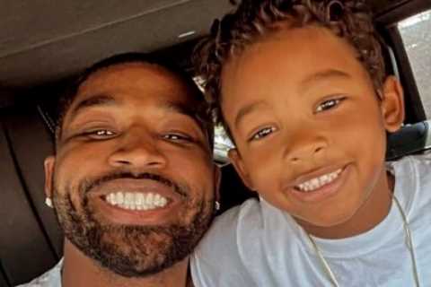 Tristan Thompson reunites with rarely seen son Prince, 5, after wild partying as he expects baby..