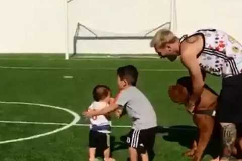 Footballlers who trained on their backyard pitches during coronavirus crisis, from Messi to Ronaldo ..