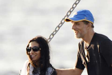 Chelsea boss Thomas Tuchel pictured on holiday with new Brazilian girlfriend, 35, days after..