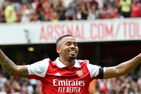 Gabriel Jesus keeps up red-hot form with hat-trick on home debut as Arsenal thrash Sevilla 6-0 in..