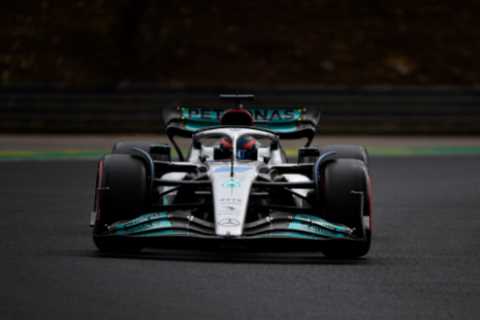 George Russell claims first-ever F1 pole with Lewis Hamilton seventh and Max Verstappen down in..