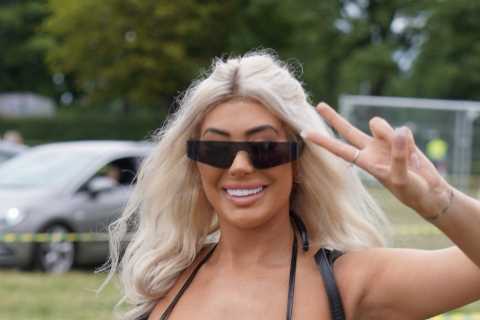 Chloe Ferry wows in daring leather bra as she parties with unrecognisable Corrie star
