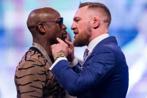 Inside Conor McGregor’s feud with Floyd Mayweather with ‘f***’ you’ suits and shocking trash talk..