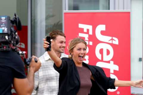 Love Island finalists look ecstatic as they get mobbed at the airport as they finally arrive home