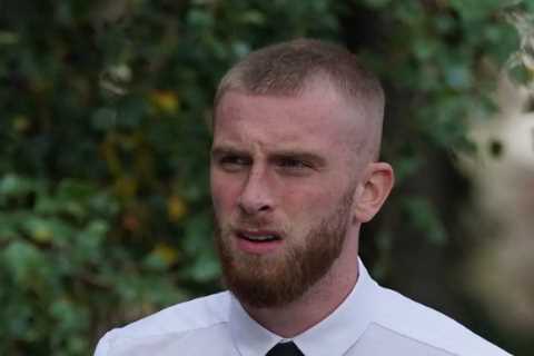 Sheffield United star Oli McBurnie, 26, arrives at court over ‘stamping on Notts Forest fan during..