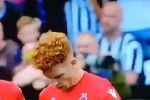 Jesse Lingard and Jack Colback look baffled as they try to read note given to them by manager in..