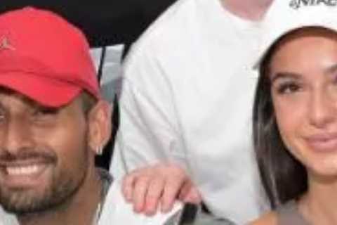 Nick Kyrgios kisses partner Costeen Hatzi as rejuvenated Aussie hothead makes history by winning..