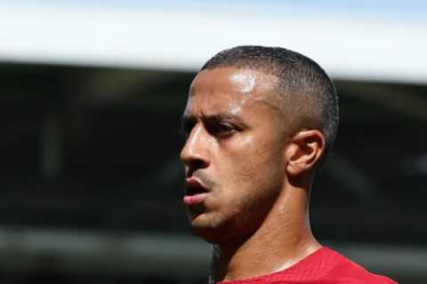 Liverpool ace Thiago ‘out for six weeks with hamstring injury’ after limping off in Fulham draw in..