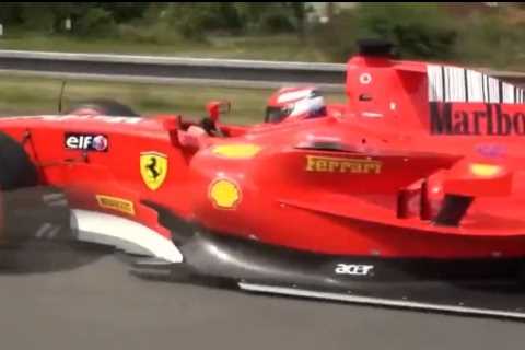 Watch bizarre moment mystery FORMULA 1 car spotted racing down motorway after driver escaped ban..