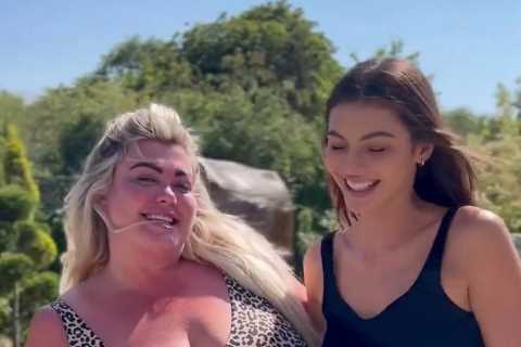 Gemma Collins looks slimmer than ever in leopardprint swimsuit with Love Island pal after weight..