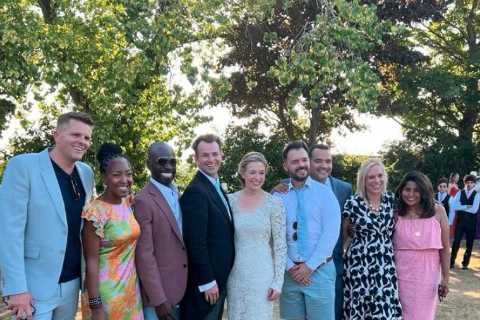 CBBC stars unrecognisable as they reunite for former presenter’s wedding