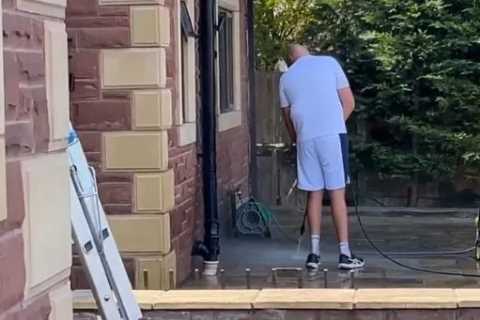 ‘If Carlsberg made husbands’ – Watch retired Tyson Fury pressure wash his driveway to leave his..