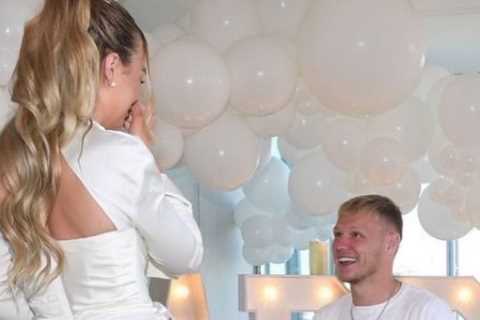 Arsenal star Aaron Ramsdale gets engaged to stunning flight attendant girlfriend Georgina Irwin in..